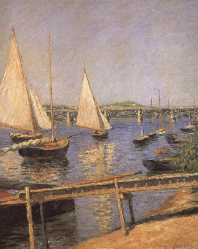 Sailing Boats at Argenteuil, Gustave Caillebotte